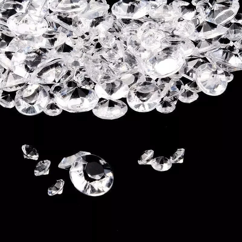 Mesa de dispersión de cristales acrílicos diamante confeti decoración de boda favor 2100 piezas Foto 1 de 4