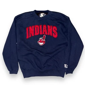 Vintage Starter Cleveland Indians Crewneck Sweatshirt Size Medium - Picture 1 of 7