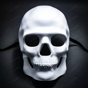 Halloween Vollgesicht weiß Totenkopf Maske für Cosplay Kostüm Maskerade Maske Party - Bild 1 von 3