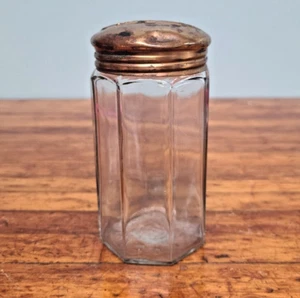 Antikes Talcolette Rasierpulverglas mit Deckel Baltimore Maryland HBG Co 1910er - Bild 1 von 10