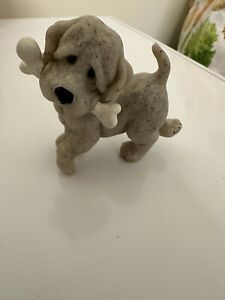 Vintage Quarry Critters Carved Stone Dog Figurine, "Pirate"