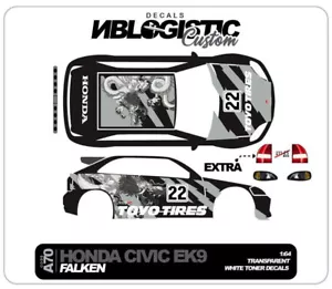 HONDA EK9 RACING Universal WaterSlide Decal for hot wheels 1/64 Scale 073 - Picture 1 of 1