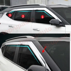 For Kia Seltos 2020-2022 Chrome Window Vent Visor Sun Rain Wind Guard Deflector  - Picture 1 of 8