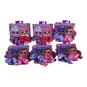 LOL Surprise Hair Ties Scrunchies Ponytail 12 ct Silky Pink Blue Red Purple New - Picture 1 of 4