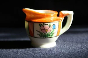 Vintage Miniatura 1 3/4" Japón Luster Ware Crema Naranja Blanco Verde Flores - Imagen 1 de 5