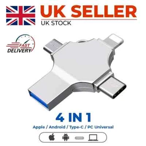 2TB 4in1 Flash Drive Photo Storage Stick OTG For iPhone Samsung Android PC New - Afbeelding 1 van 10