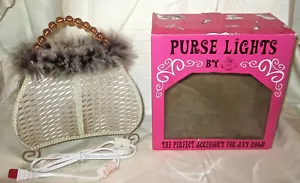 Purse Table Lamp Home Decor Night Light Beaded Handle Loui Michel OMT New in Box - Picture 1 of 7