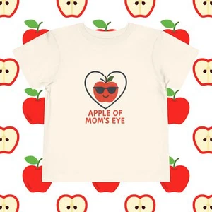 Cute Toddler Tee - "Apple of Mom's Eye" - Fun Kids Shirt, Toddler Apparel - Picture 1 of 9