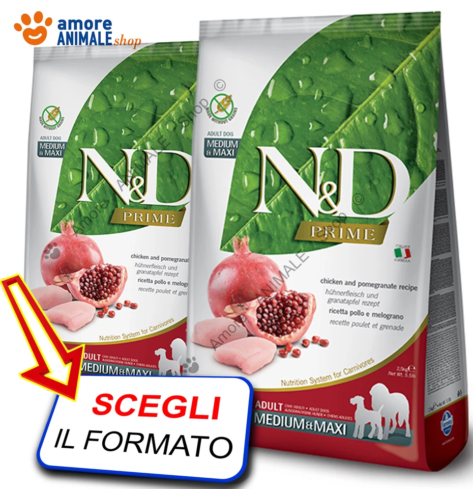 Farmina Dog N&D Prime Adult Medium / Maxi → Pollo e Melograno - 2,5 / 12 kg Cani