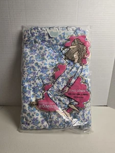 Vintage GRANTS Baumwoll Flanell vorgeschrumpftes langes Nachthemd große Blumen - Neu  - Bild 1 von 3