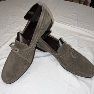 Hermes Shoes Mens Size 10 Suede Driving Loafers Made In Italy Moccasin Luxury - Picture 1 of 9