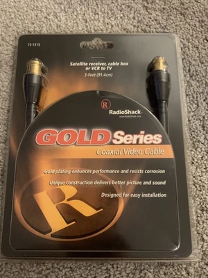 Coaxial Video Cable Gold Series Radio Shack 3-Feet 15-1515 New!! In box - Image 1 of 2