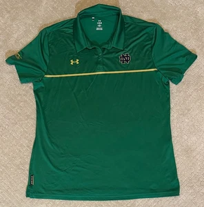 Under Armour Notre Dame Fighting Irish Womens Green Golf Polo Shirt L ACC - Picture 1 of 4