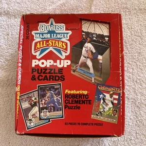 Rompecabezas emergente y caja de tarjetas Donruss MLB Baseball All-Stars 1987 paquetes sin abrir - Imagen 1 de 4