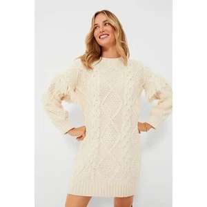 Abito maglione Hyacinth House Whistler panna maglia cavo Tuckernuck TG-S - Foto 1 di 3