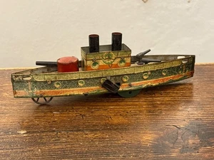 CR-Rossignol-Nave-Torpediniera in latta a carica e  movimento ondulante-1900 - Foto 1 di 8