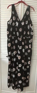 Ann Taylor Loft Floral Wide Leg Jumpsuit cinched Waist, Sz XL Summer Fun - Picture 1 of 14