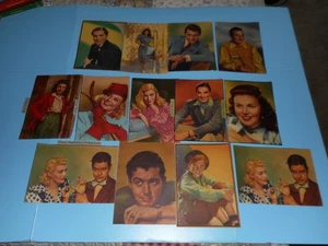 14 FARBIGE VINTAGE HOLLYWOOD STERNE/DIXIE TASSE PREMIUM ARTIKEL/ZUSCHNITT AUF 7"x10" GRÖSSE - Bild 1 von 10