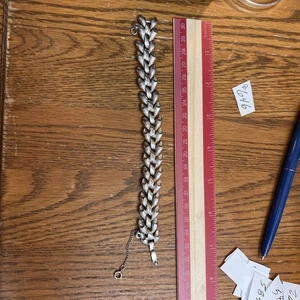 Vintage Monet Armband Blattsilber gemarkt B646 - Bild 1 von 4