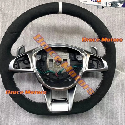 Volante Alcantara para Mercedes-Benz AMG C43 C63 S63 W205 W176 con paleta Foto 1 de 2