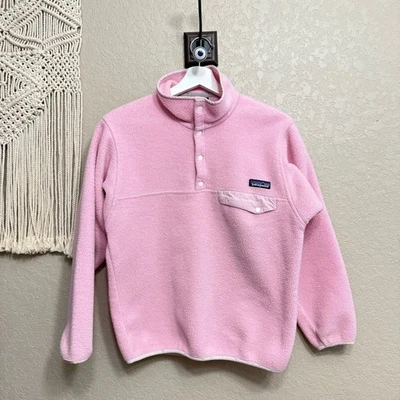 RARE Patagonia Pink Synchilla Fleece women sz S pullover sweater USA made - Image 1 of 4