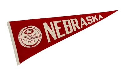 1970 National Champions University of Nebraska Cornhuskers Football Felt Pennant - Image 1 of 4