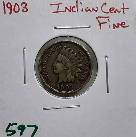 1903 Indian Head Cent / Penny 1c Fine Cover