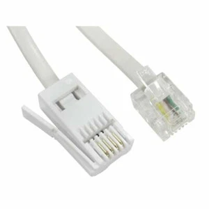 BT to RJ11 Cable Telephone Modem UK Landline Lead Fax Router Phone Sky Box White - Picture 1 of 12