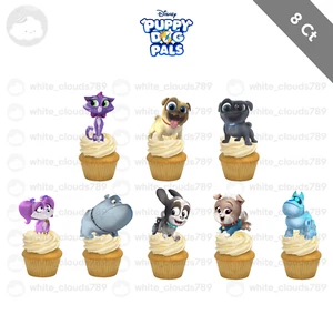 8 Puppy Dog Pals Cupcake Topper Cat Characters Food Favor Party Birthday - Picture 1 of 1