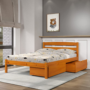 DONCO KIDS Full Econo Dual Under Bed Drawers in Honey Finish Full, 
