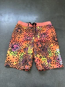 Hurley board shorts orange floral design men’s size 28 - Picture 1 of 8