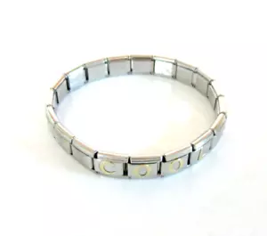 Vintage Ryry Firenze Stainless Steel Modular Charm Stretch Bracelet "COOL" - Picture 1 of 8