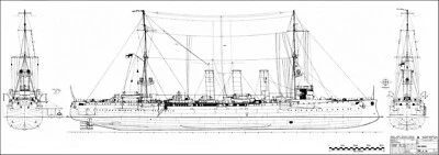 SMS EMDEN, kleiner geschützer Kreuzer, Kaiserliche Marine 1906 - 1909. - Bild 1 von 4