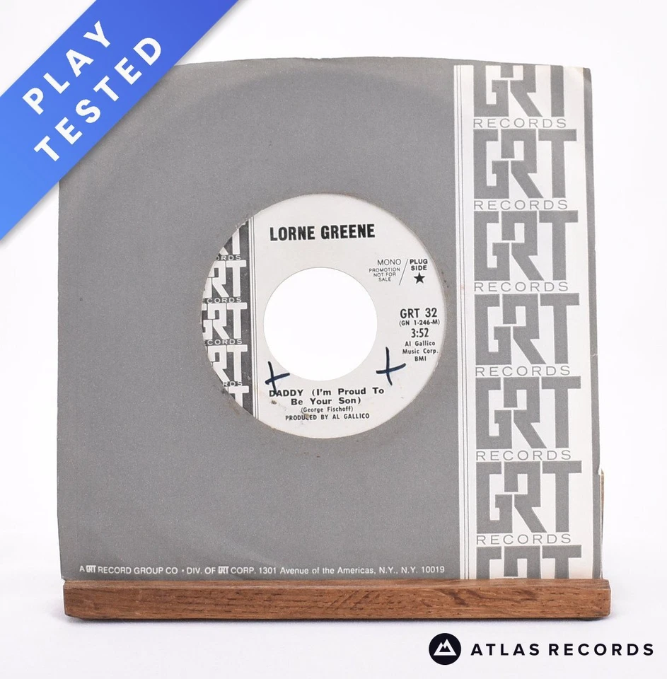 Lorne Greene - Daddy (I'm Proud To Be Your Son) - 7" Vinyl Record - VG+/VG+ Foto 1 de 4