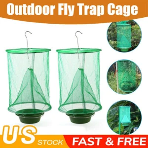 2 Pack Fly Trap Reusable Hanging Folding Ranch Trap Catcher Pest Control Killer - Picture 1 of 13
