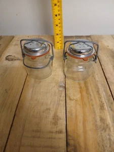 1893 FP glass S & P 1/2 pt Jar Bail & Shaker Nice Condition Both S&P Included - Picture 1 of 5