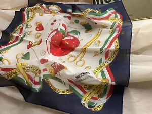 Moschino, Baumwolltuch, Blau, Bandana, Tuch *Luxus" Neu mit Originalverpackung - Bild 1 von 6