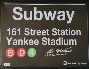 JOHN WETTELAND AUTOGRAPHED SUBWAY SIGN NY YANKEES WORLD SERIES AUTHENTIC BAS COA - Picture 1 of 1