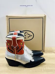 Ash Texan Mujer Petra Piel Mango Negro Hecho En Mexico Lujo Bota Western 36 - Imagen 1 de 8