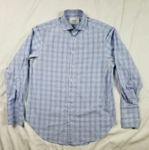 Camisa de vestir Charles Tyrwhitt para hombre con botones 15 1/2 azul a cuadros C2 - Imagen 1 de 8