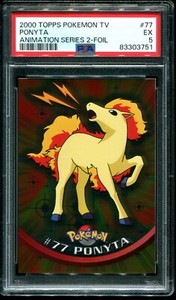 PSA 5 Ponyta Foil Topps Pokemon TV 2000 Pokemon Card #77
