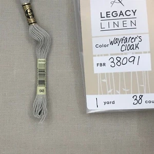 Legacy Linen 38 ct Wayfarer's Cloak Linen cross stitch embroidery 17" x 35" - Foto 1 di 3