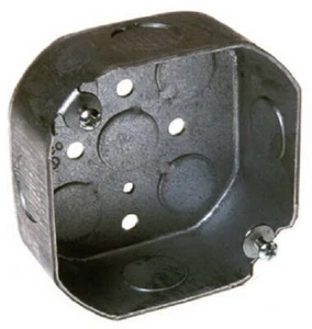 Raco 8125 4 x 4 x 1.25 Drawn Metal Octagon Electrical Box w 8 Knock Outs - Picture 1 of 6