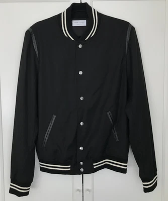 Chaqueta universitaria de lana para hombre John Elliott talla 2 mediana negra Foto 1 de 4