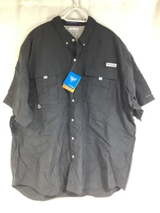 Camicia da pesca Columbia PFG uomo manica corta 3XT con etichette nera - Foto 1 di 5