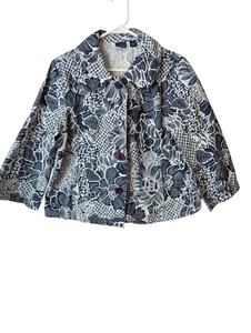 Westbound Mujer Blazer Azul y Blanco Denim Chaqueta Talla L - Imagen 1 de 14