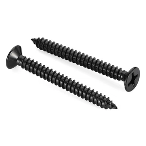 50PCS #12 x 2" Flat Head Sheet Metal Screws Phillips Drive Wood Screws, Black... - Picture 1 of 8