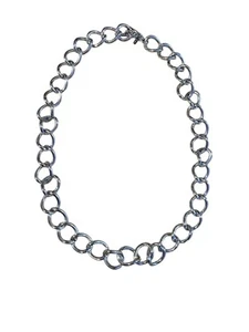 Vtg Monet Signed 30" Long Large Link Chunky Chain Necklace Silver Tone Link - Picture 1 of 4