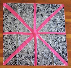 Vintage VERA SCARF Black White Pink POP ART 100% Silk Handrolled Hems 26" Square - Picture 1 of 5