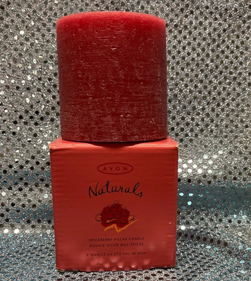 Avon Naturals Spiceberry Pillar Candle In Box, 2000, Unused/New - Image 1 of 1
